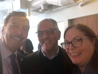 Drs. Jeff Poage and Christine Doyle, with Louisiana Governor John Bel Edwards