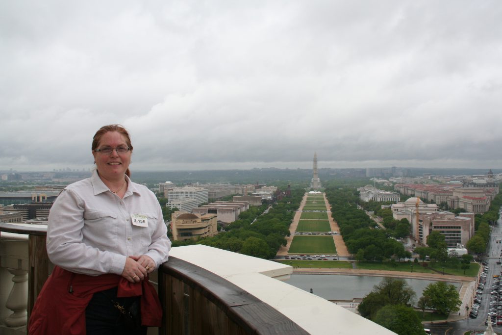 Dr. Christine Doyle at the top of the US Capitol Rotunda